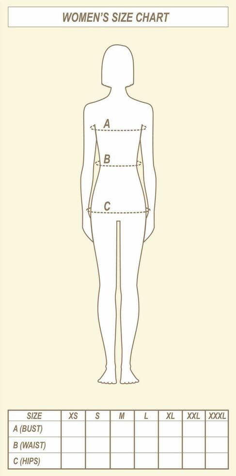 Woman body measurement chart taking Royalty Free Vector