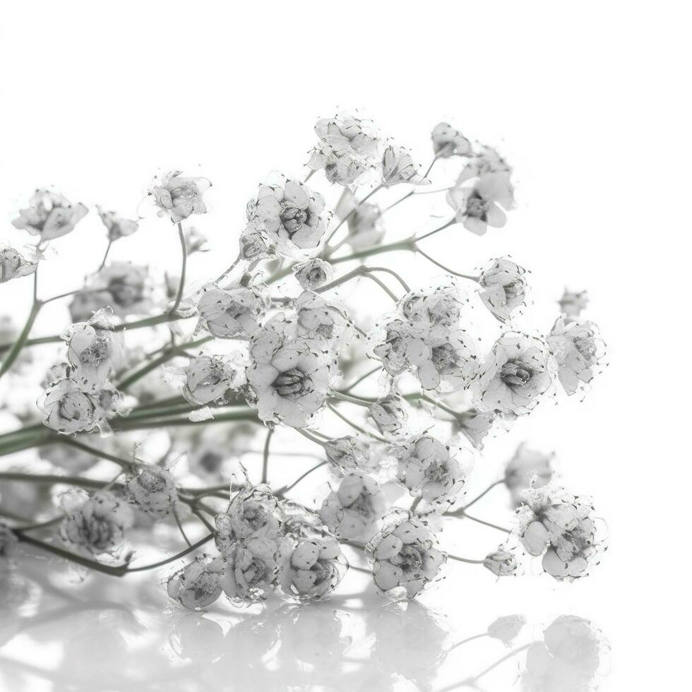 Gypsophila flowers isolated on white background, generate ai photo