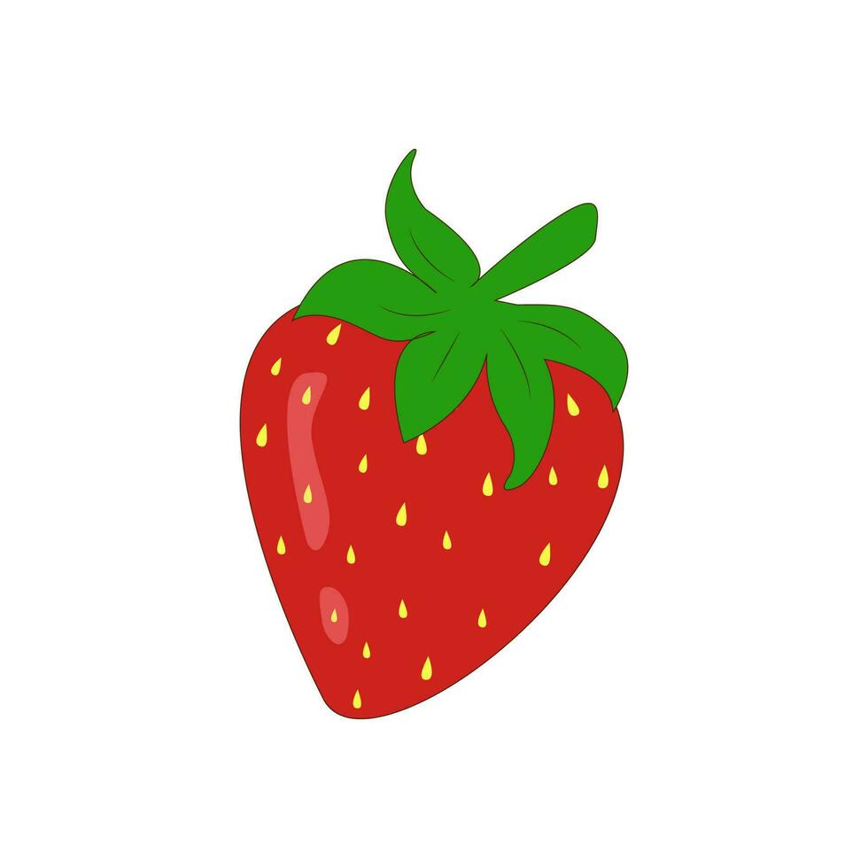 Fresh juicy strawberries. Vector illustration icon isolated on white background. summer fruits