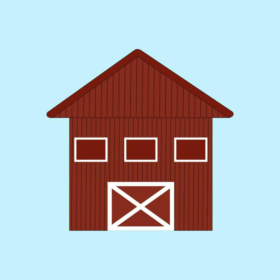 Vector image of a brown barn. Buildings and farms. simple picture