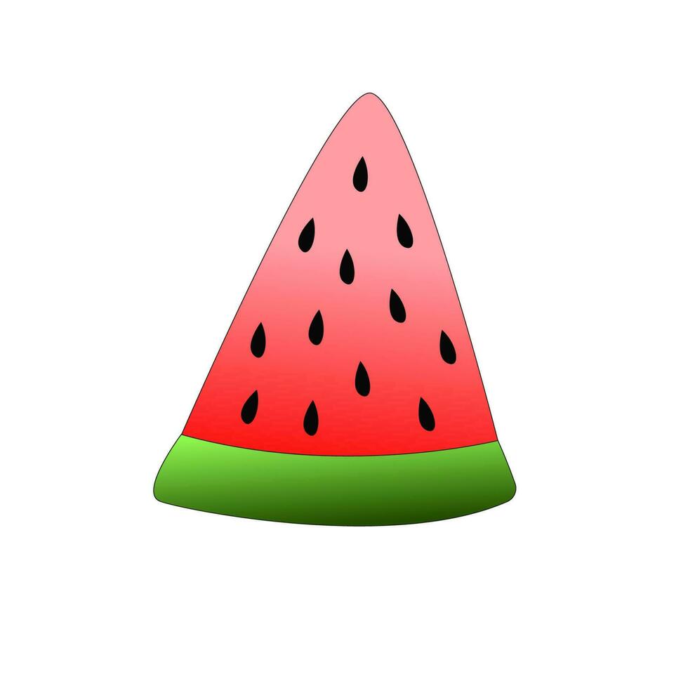 Juicy piece of watermelon. Vector illustration icon isolated on white background. summer fruits