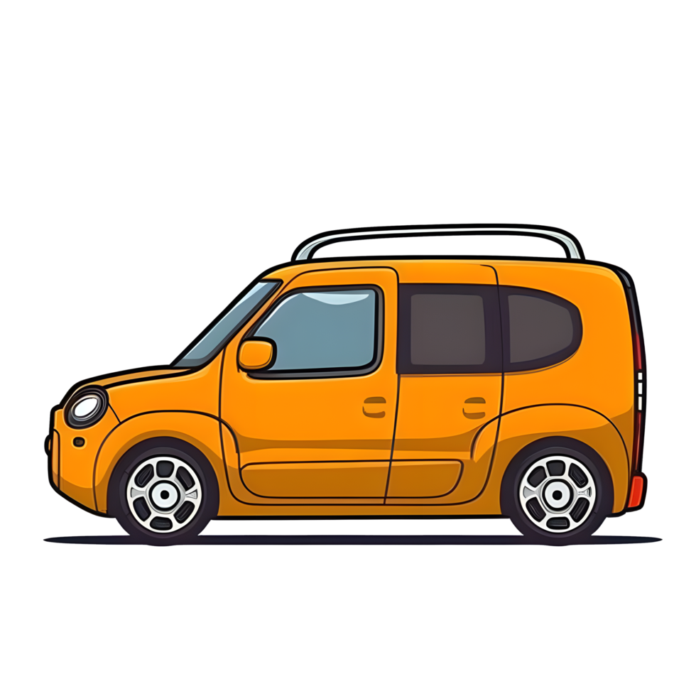 Dynamic Family Car Mockup Cartoon, Iconic Illustration for Captivating Automotive Designs png