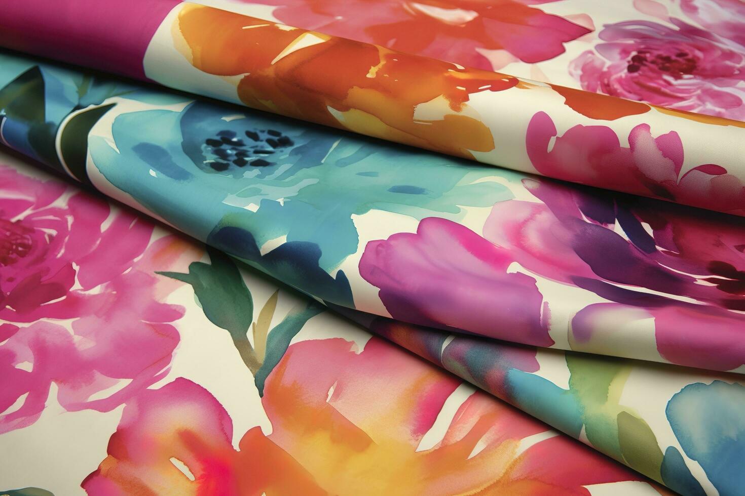Use watercolor floral patterns to create unique and colorful fabric designs for dresses, skirts, and blouses, generate ai photo
