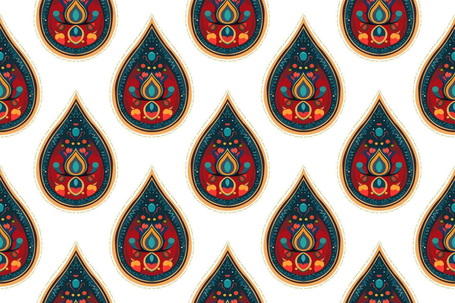 Paisley ethnic seamless pattern design. floral pattern with paisley and indian flower motifs. damask style pattern for textil and decoration vector