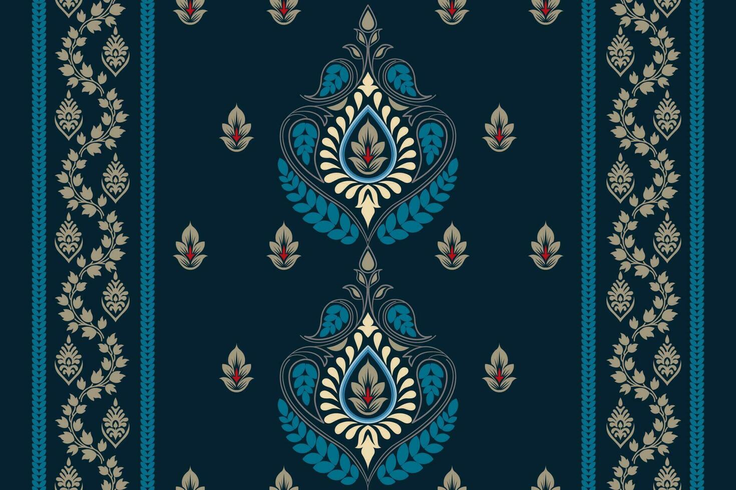 cachemir étnico sin costura modelo diseño. floral modelo con cachemir y indio flor motivos damasco estilo modelo para textil y decoración vector