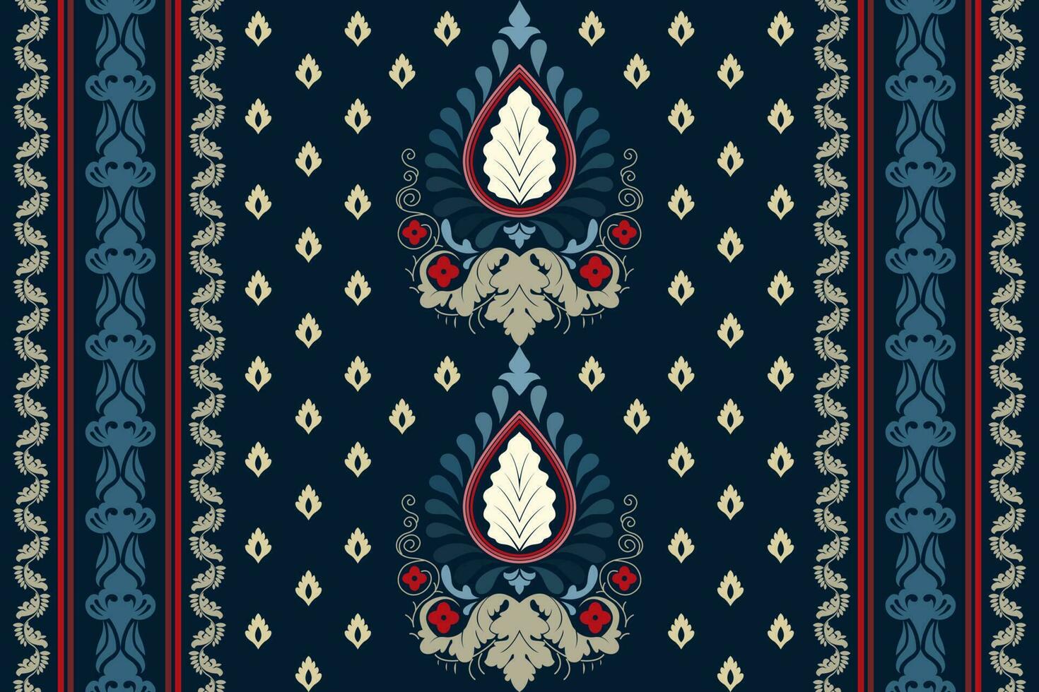 cachemir étnico sin costura modelo diseño. floral modelo con cachemir y indio flor motivos damasco estilo modelo para textil y decoración vector