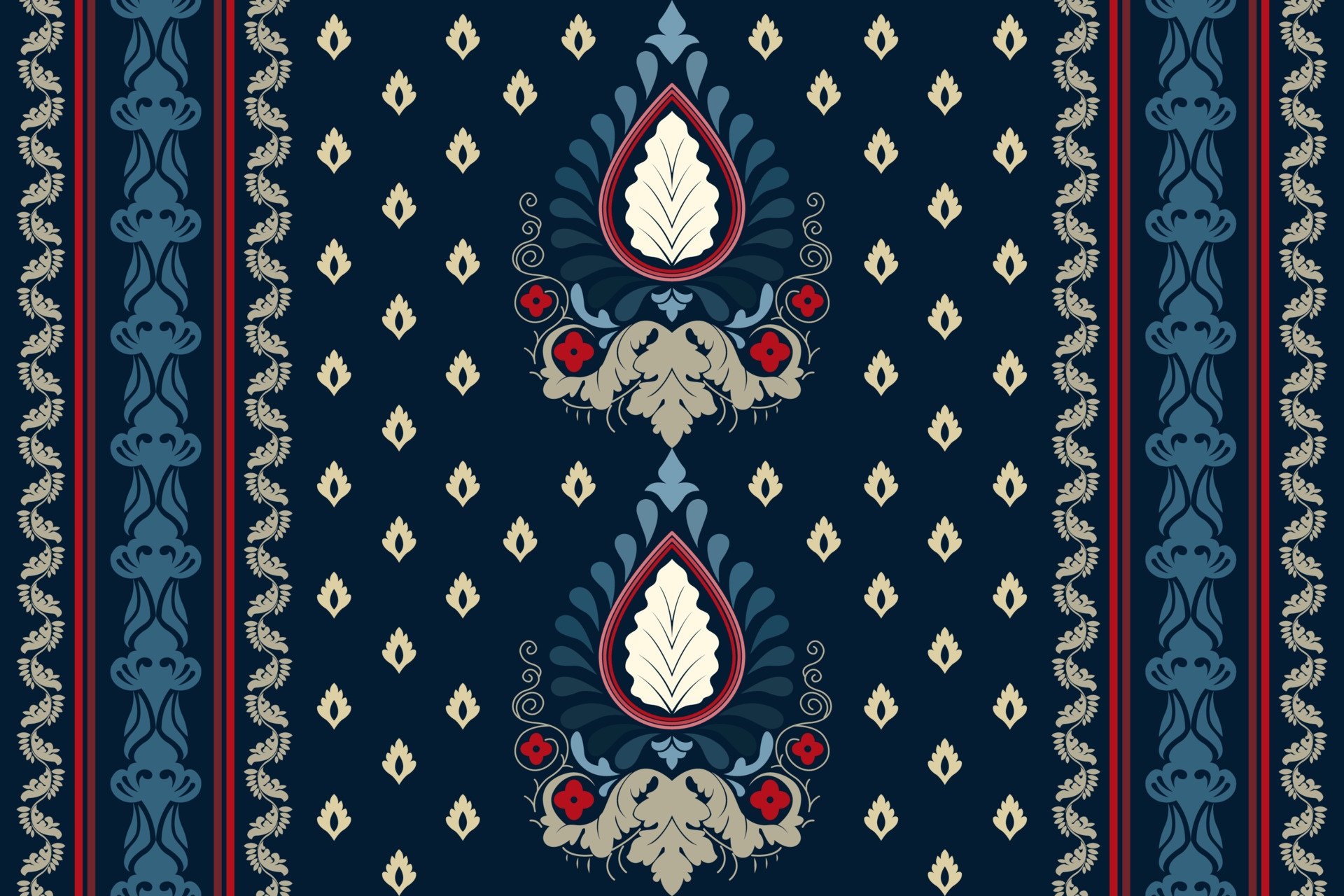 Paisley ethnic seamless pattern design. floral pattern with paisley and