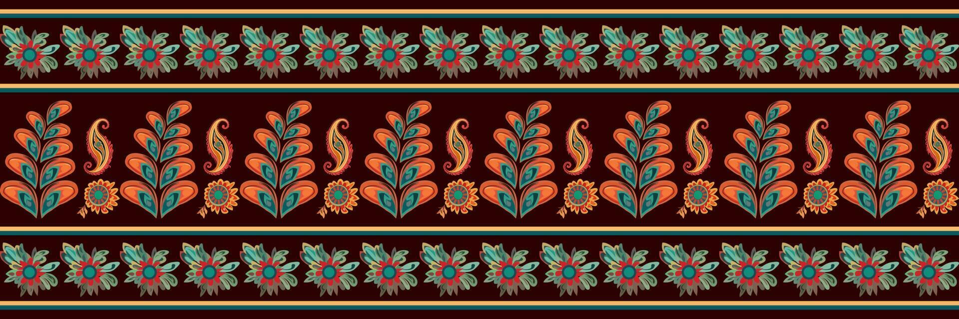 cachemir étnico sin costura modelo diseño. floral modelo con cachemir y indio flor motivos damasco estilo modelo para textil y decoración vector