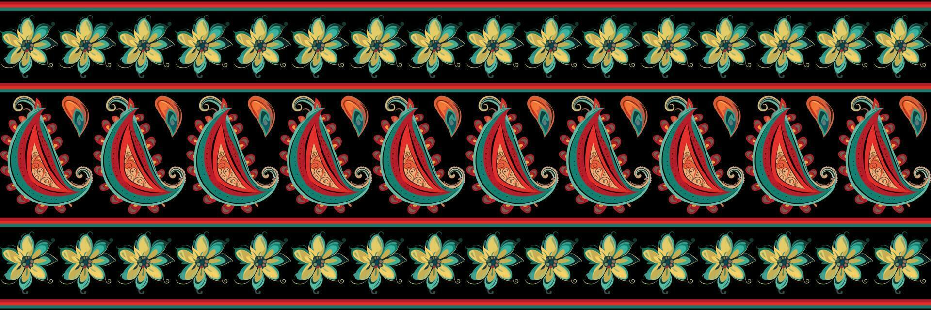 cachemir étnico sin costura modelo diseño. floral modelo con cachemir y indio flor motivos damasco estilo modelo para textil y decoración vector