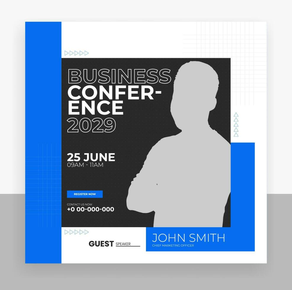 business conference social media post template vector