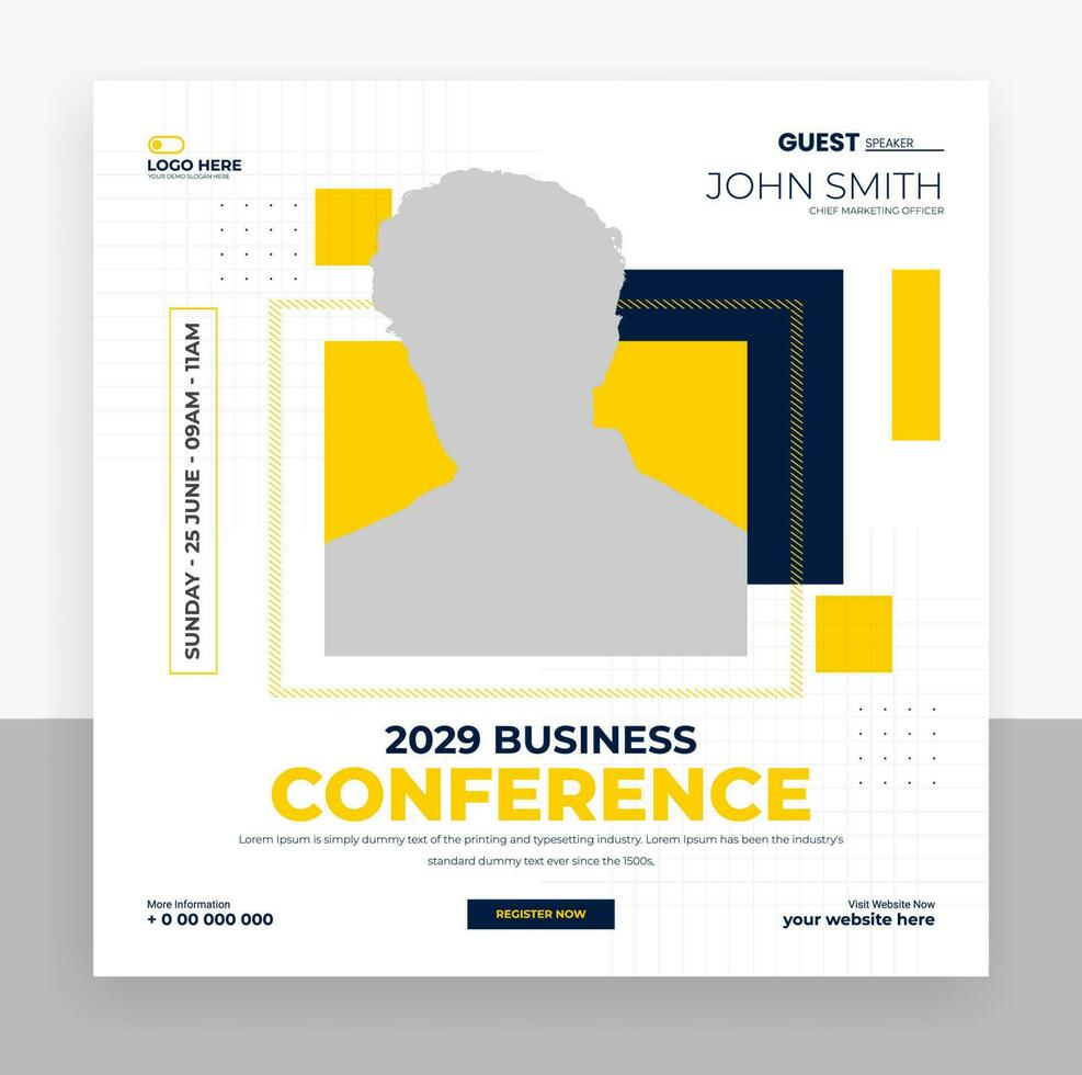 business conference social media post template vector