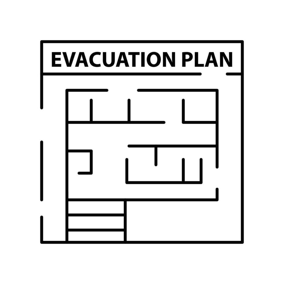 Firefighter and Fire department line icon. Included the icons as fire, fireman, burn, emergency, hydrant, alarm and more. Evacuation plan. vector