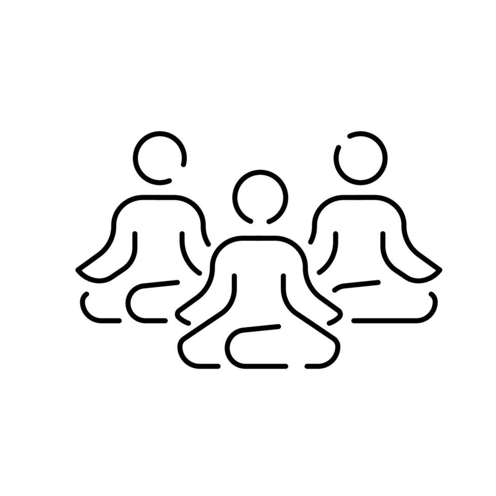 Selfcare line icon. Meditation, yoga, indifference. Mental health concept. Vector for topics like healthy lifestyle, psychology, alternative group therapy.