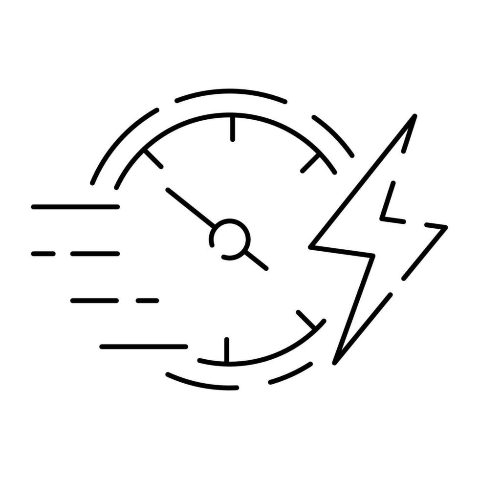 Electric car line icon. Electrical automobile cable contour and plug charging black symbol. Eco friendly electro auto vehicle concept. Vector electricity illustration.