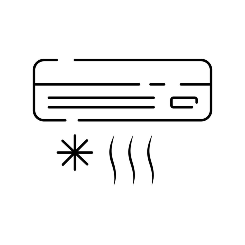 Air conditioner line icon. Household appliances vector and hot summer.