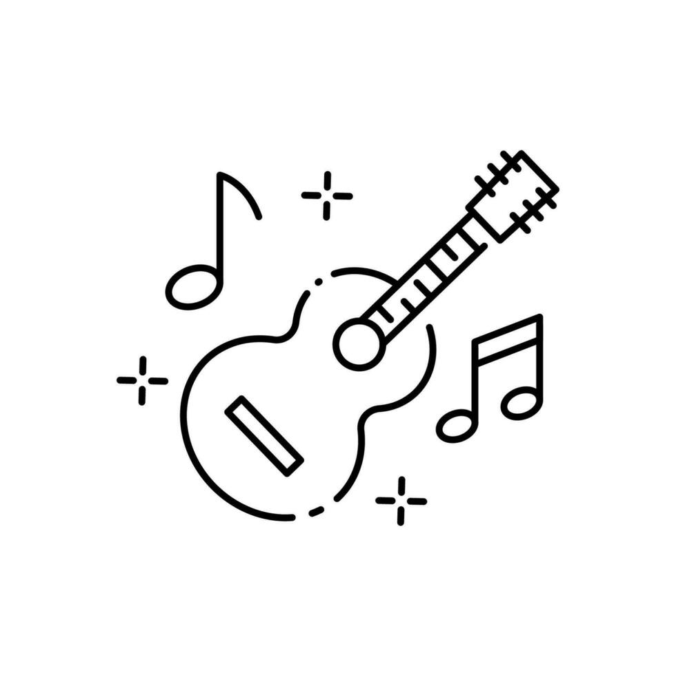 musical instrument black and white guitar. Music and play mp3. vector
