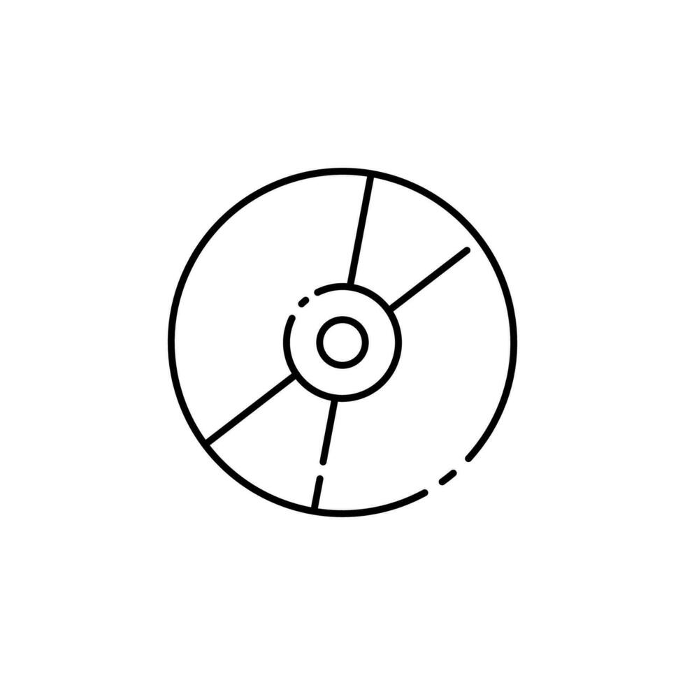 Isolated vinyl device design. CD or VCD music and audio line icon vector. vector