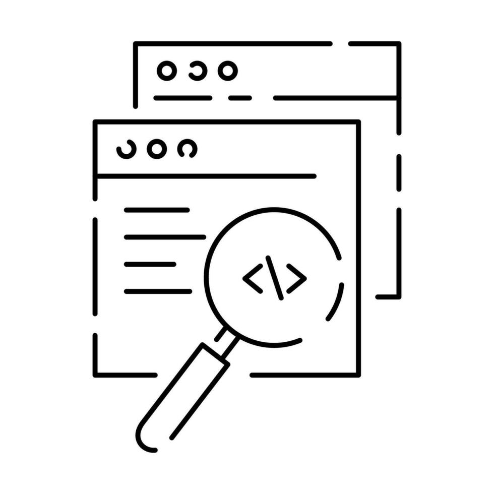 Coding and Programming line icon. Dev thin line Icon for development. Web or ui. Computer technology and data. vector