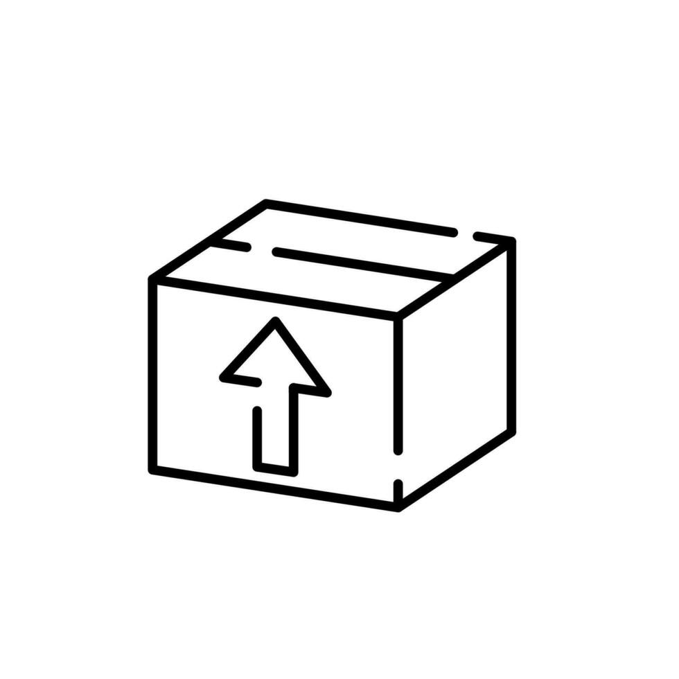 Logistics and Shipping box line icons. Delivery cargo. Upload arrow. vector