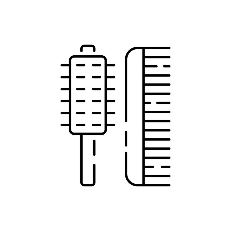 cosmético línea icono colocar. el plastico cara belleza cuidado vector. procedimiento médico con ojo, labio y nariz ilustración. peine. vector