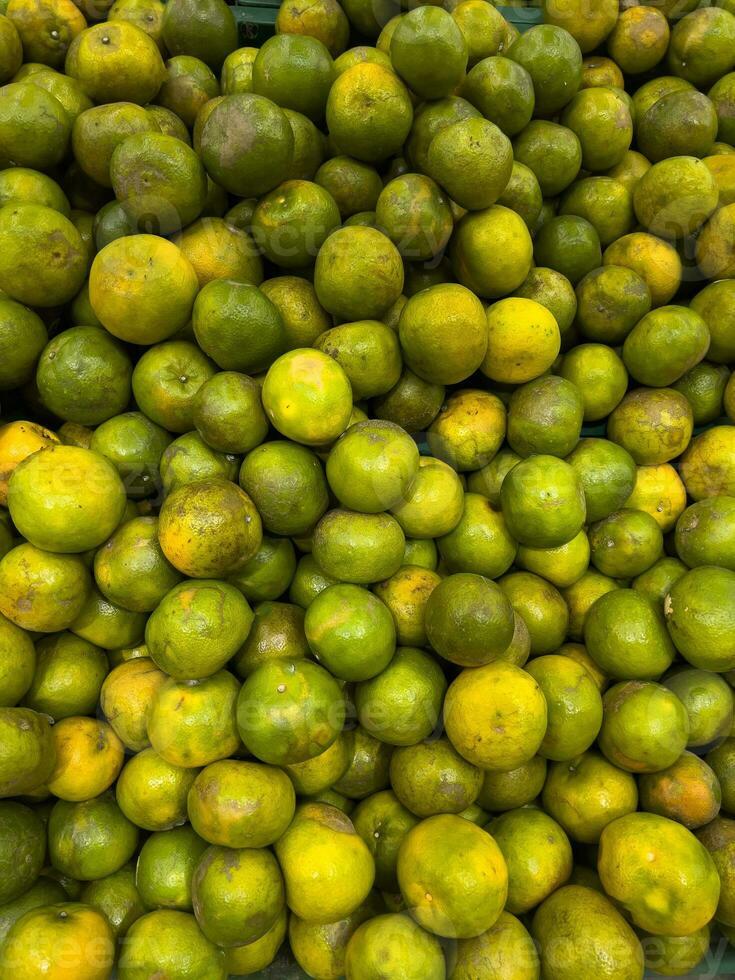 The orange lemons in the market photo