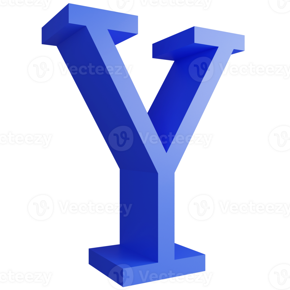 The Letter Y In Blue