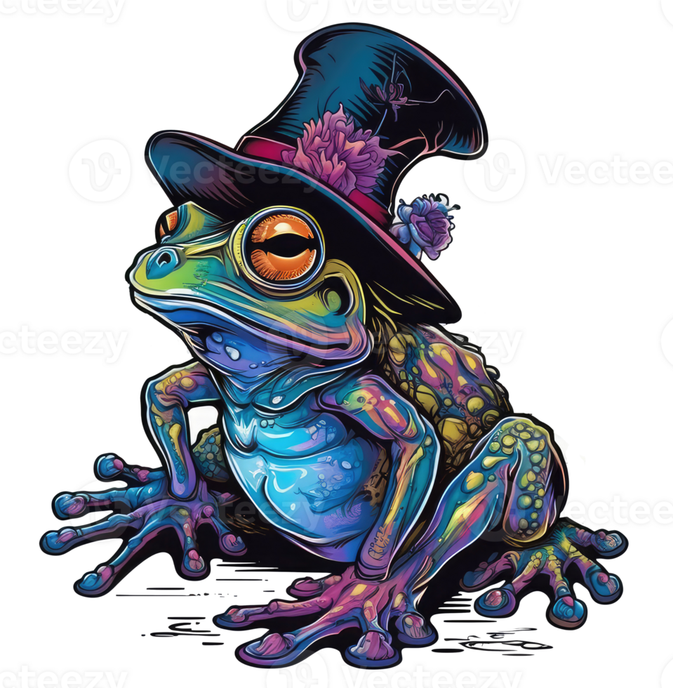 Watercolor funny frog . png