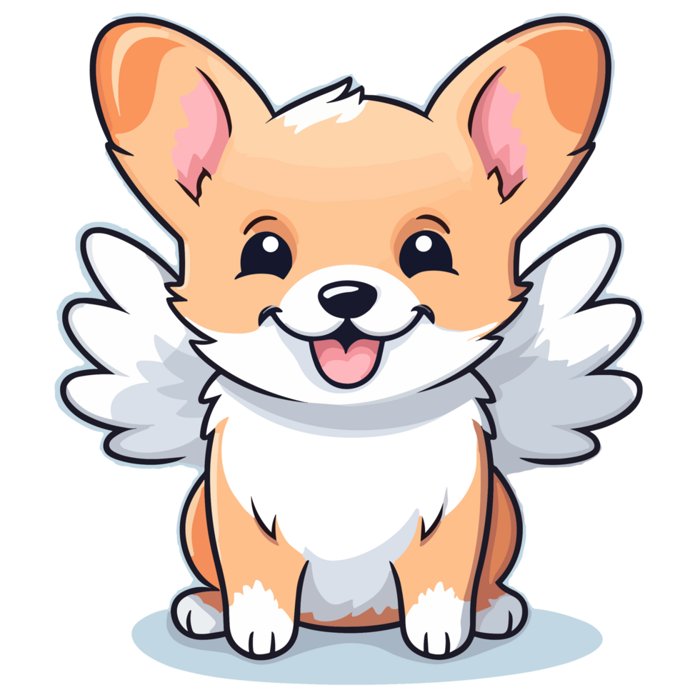 Cute Dog With Wings - png