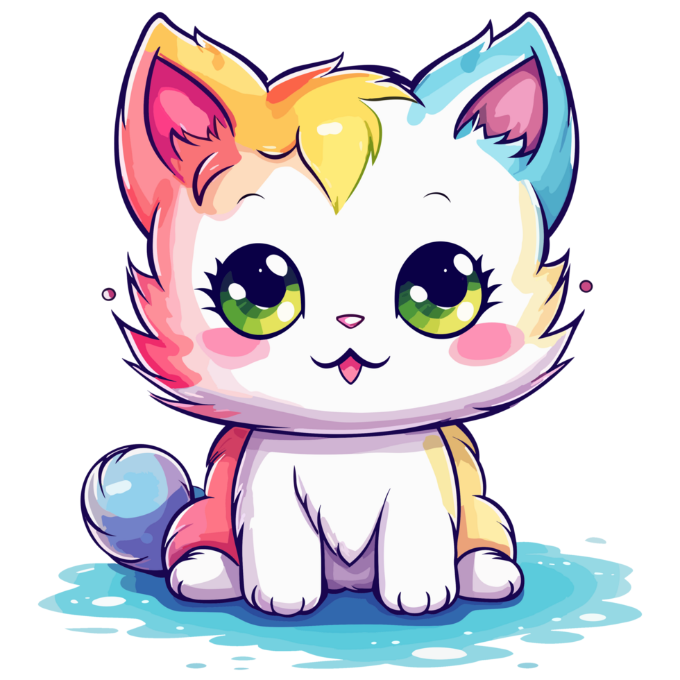 Beautiful Rainbow Cat - png