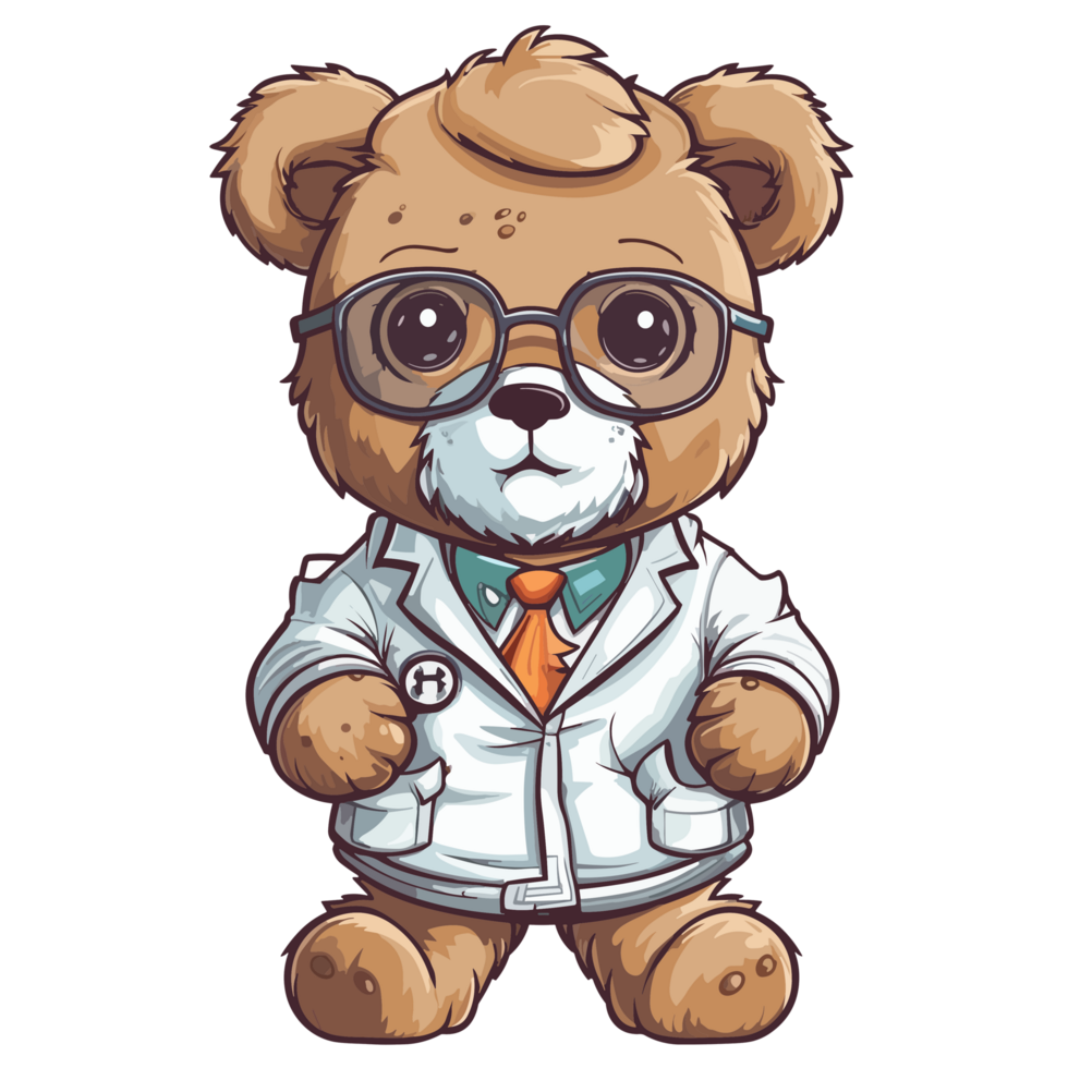 linda pequeño osito de peluche oso - ai generado png