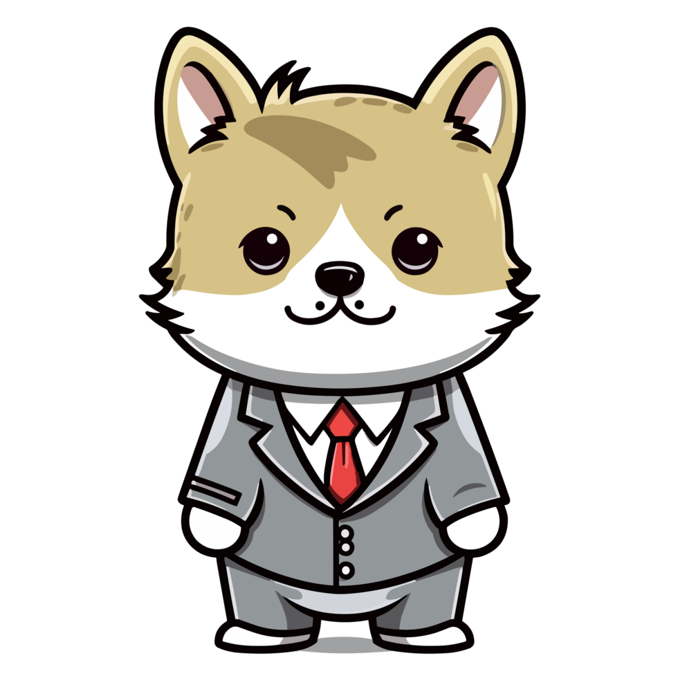 Dog Wearing Suit - png