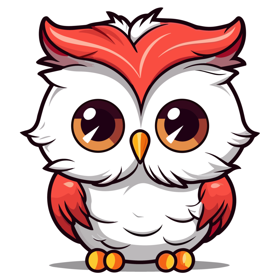 Beautiful Kawaii Style Owl - png