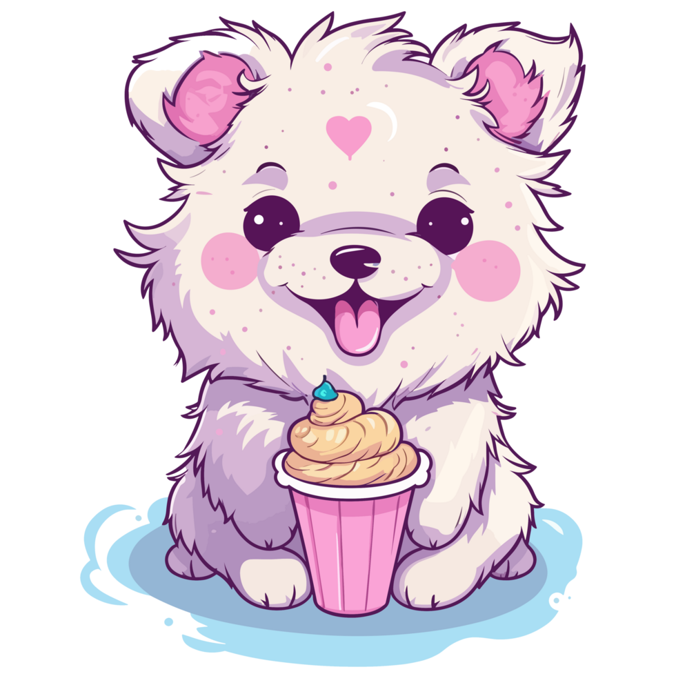 Baby Dog Eating Icecream - png