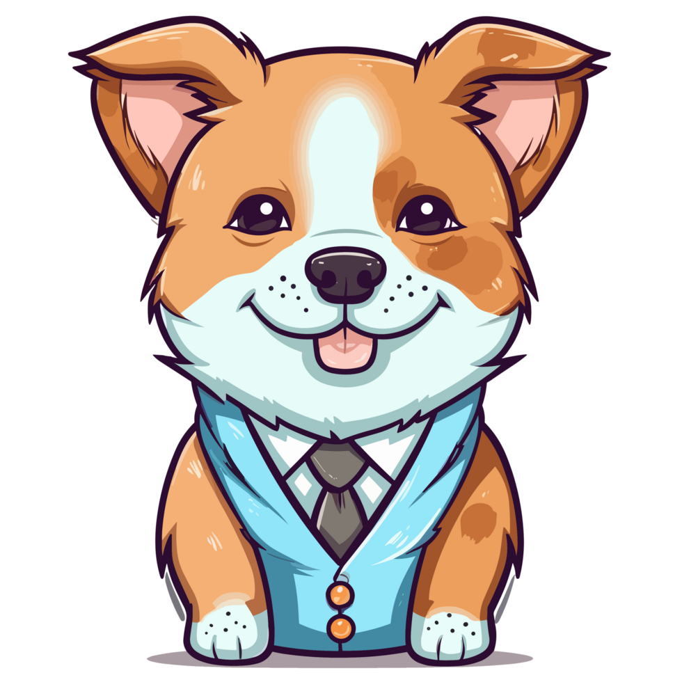 Dog Wearing Suit - png