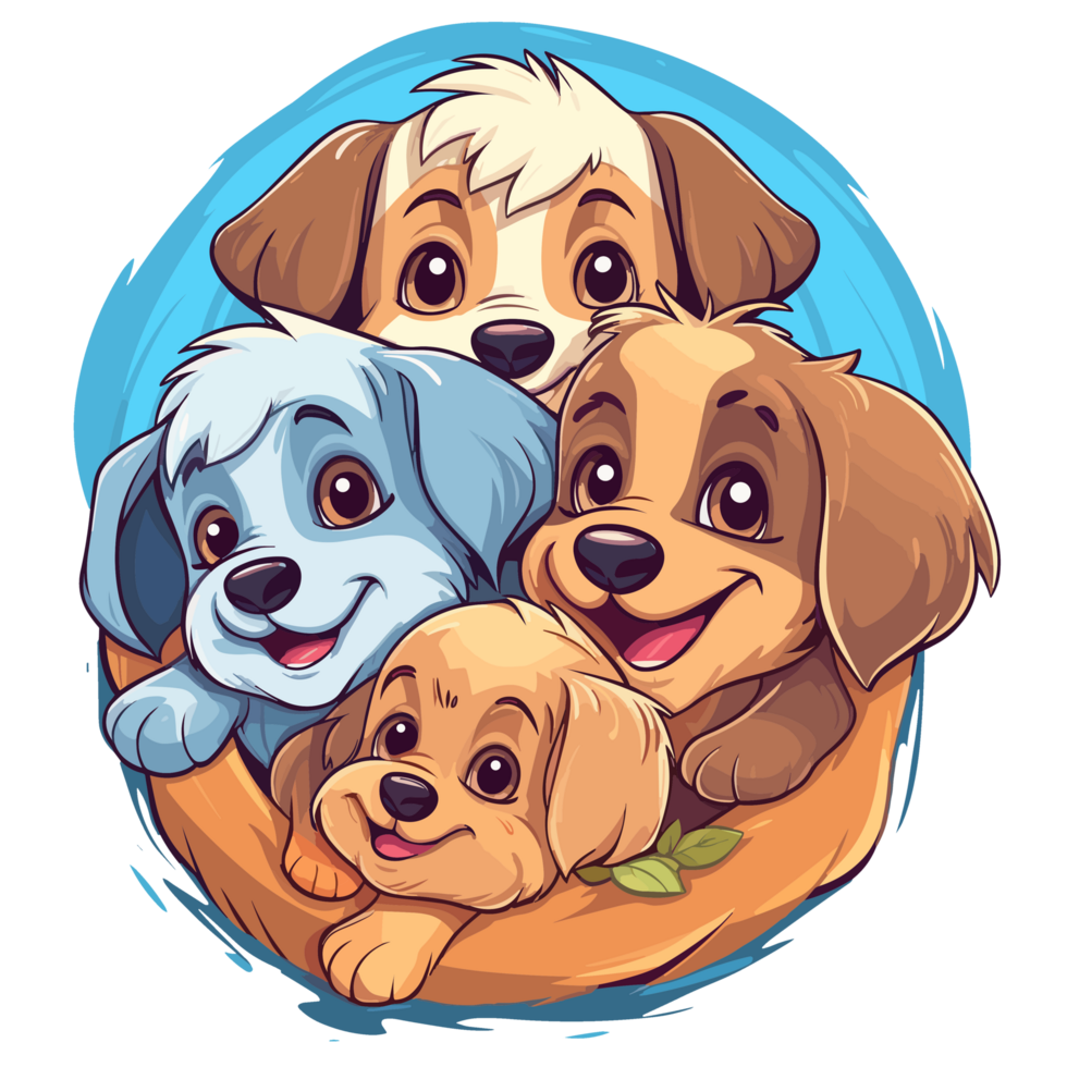 Adorable Dogs Cuddling - png