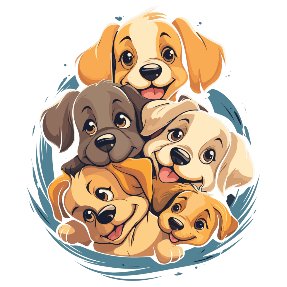 Adorable Dogs Cuddling - png