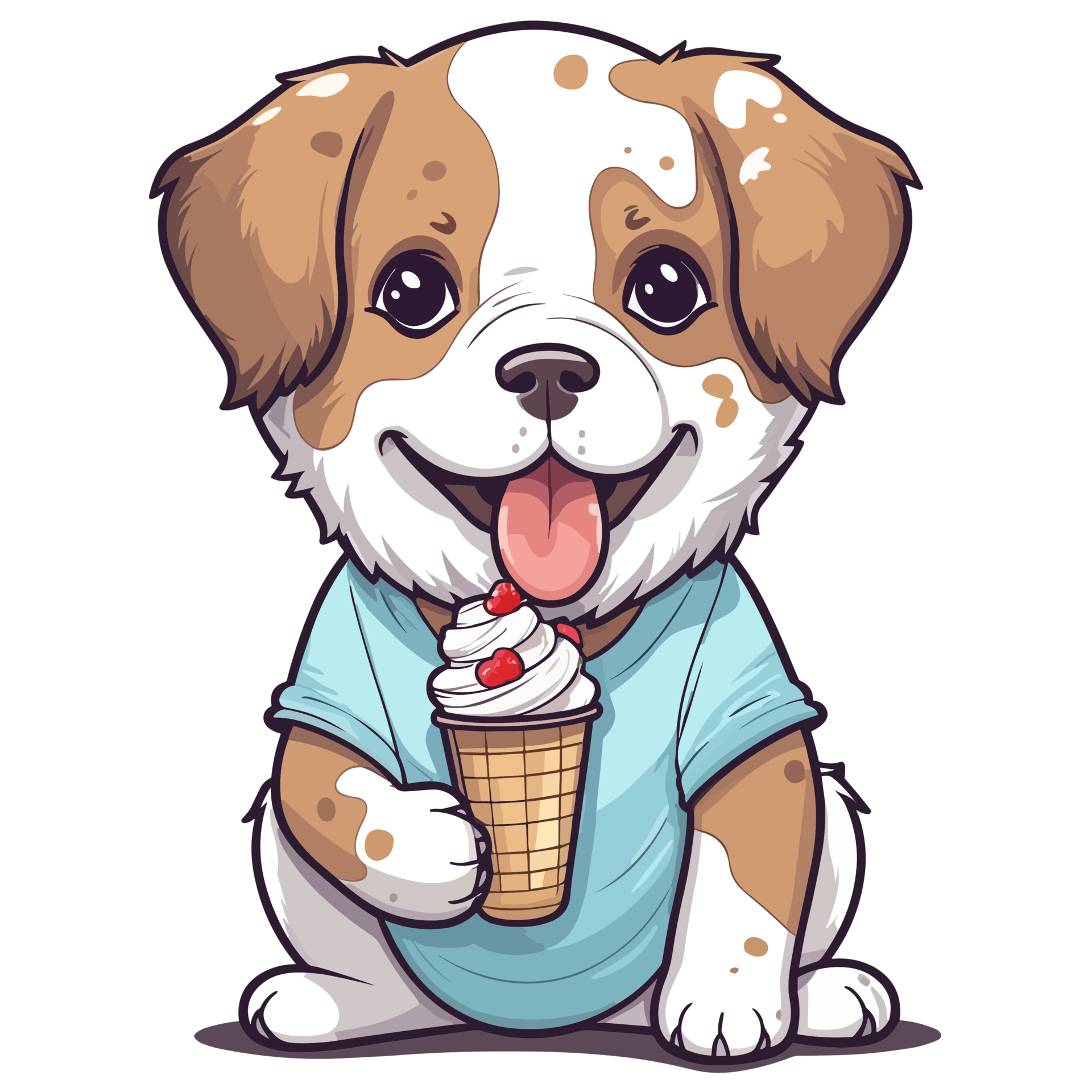 Baby Dog Eating Icecream 24477368 PNG