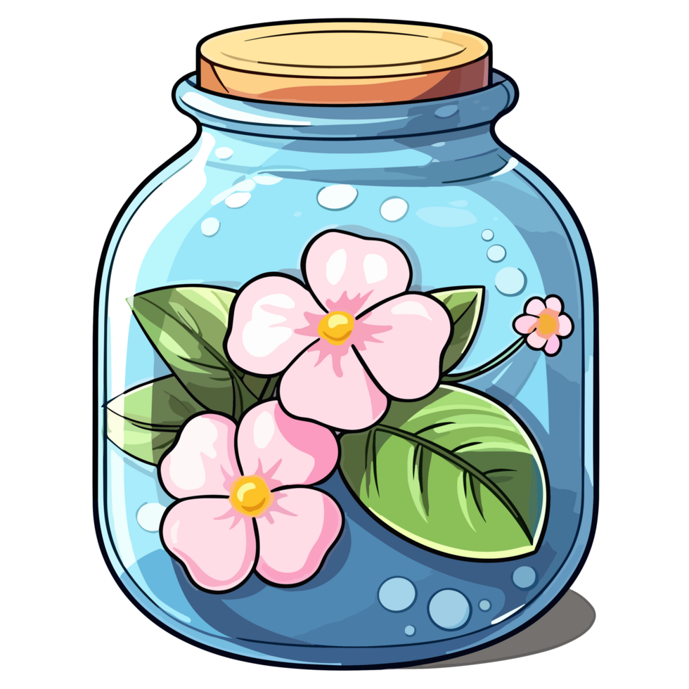 Flowers Inside Jar - png