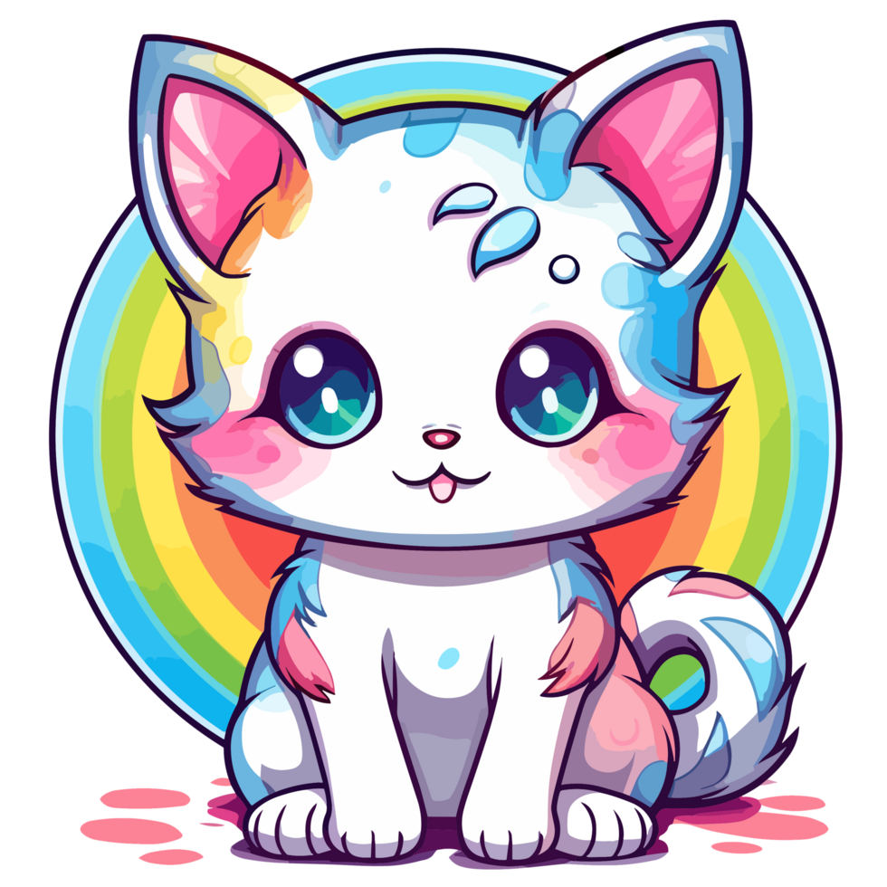 Beautiful Rainbow Cat - png