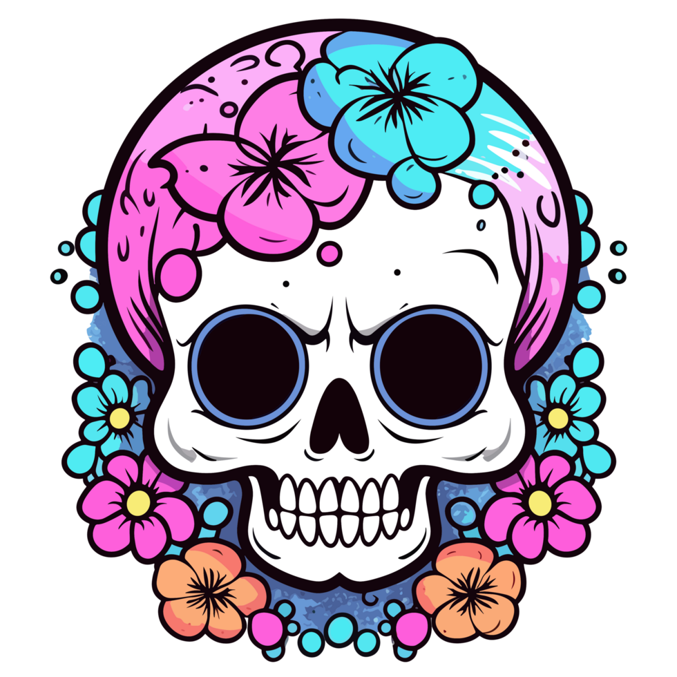 Kawaii Style Skull - png