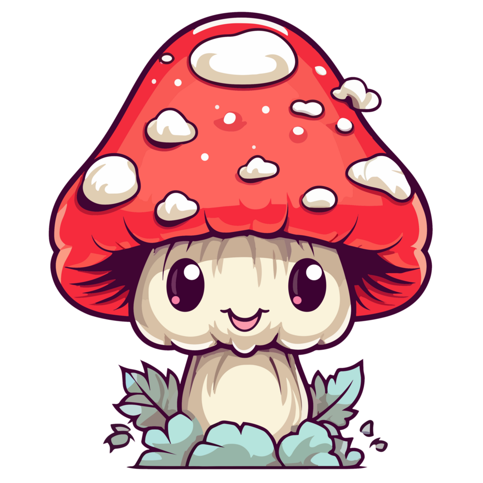Kawaii Style Mushroom - png
