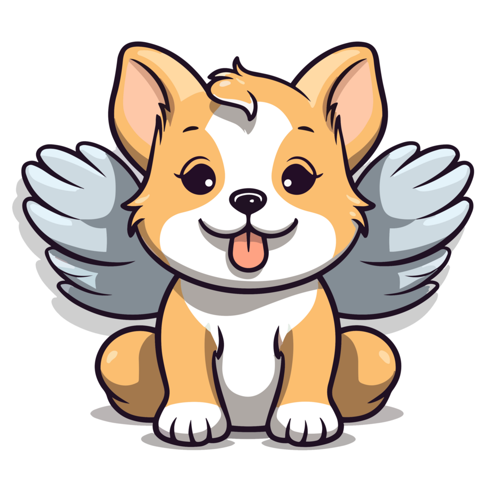 Cute Dog With Wings - png