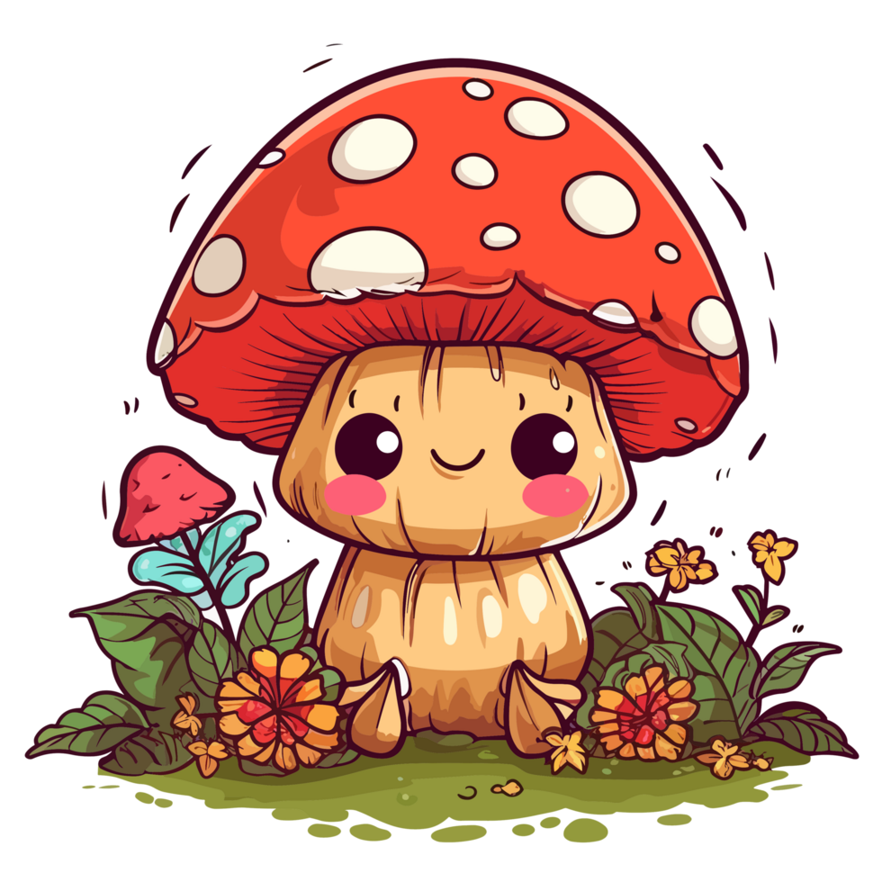 Kawaii Style Mushroom - png