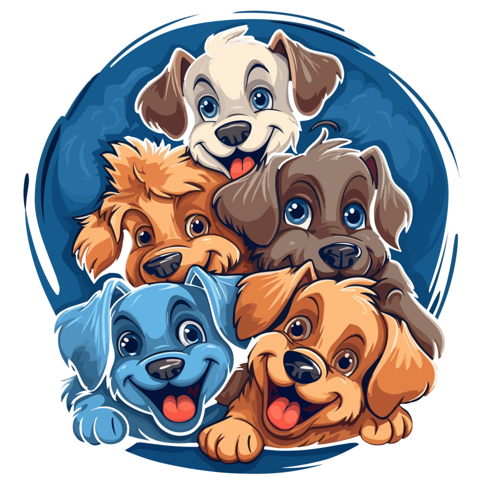 Adorable Dogs Cuddling - png