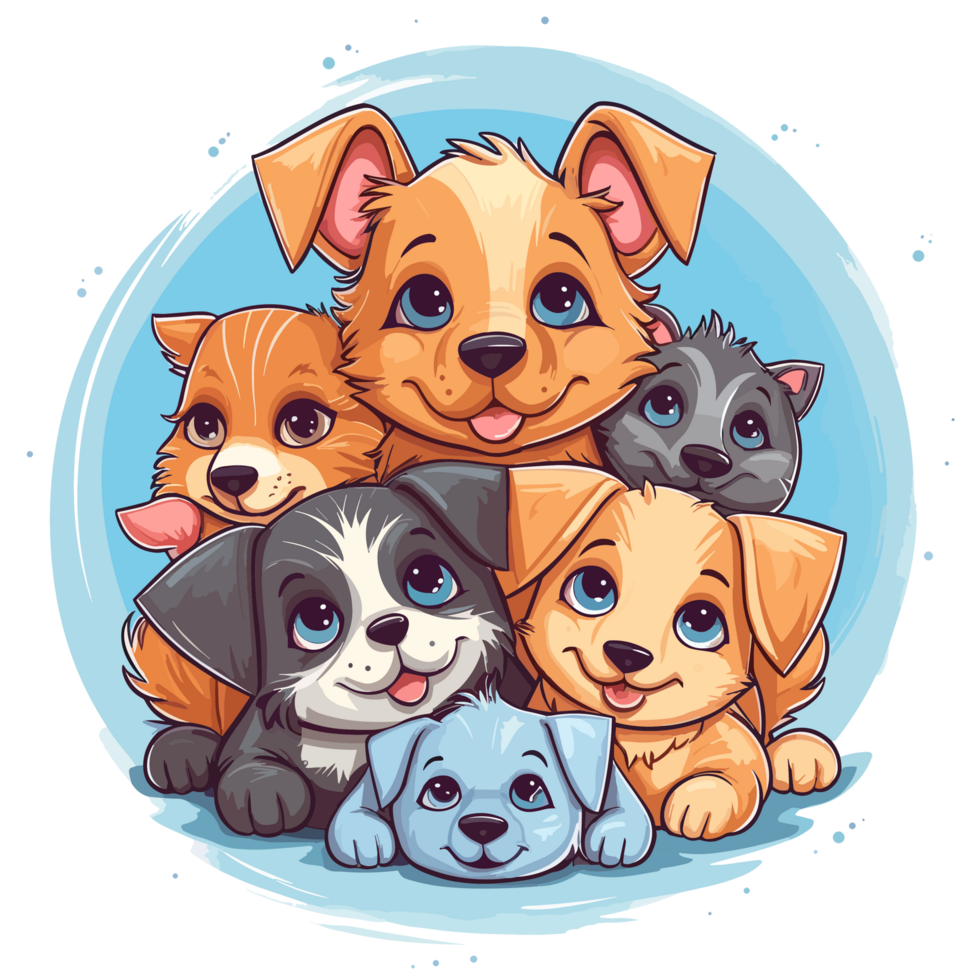Adorable Dogs Cuddling - png