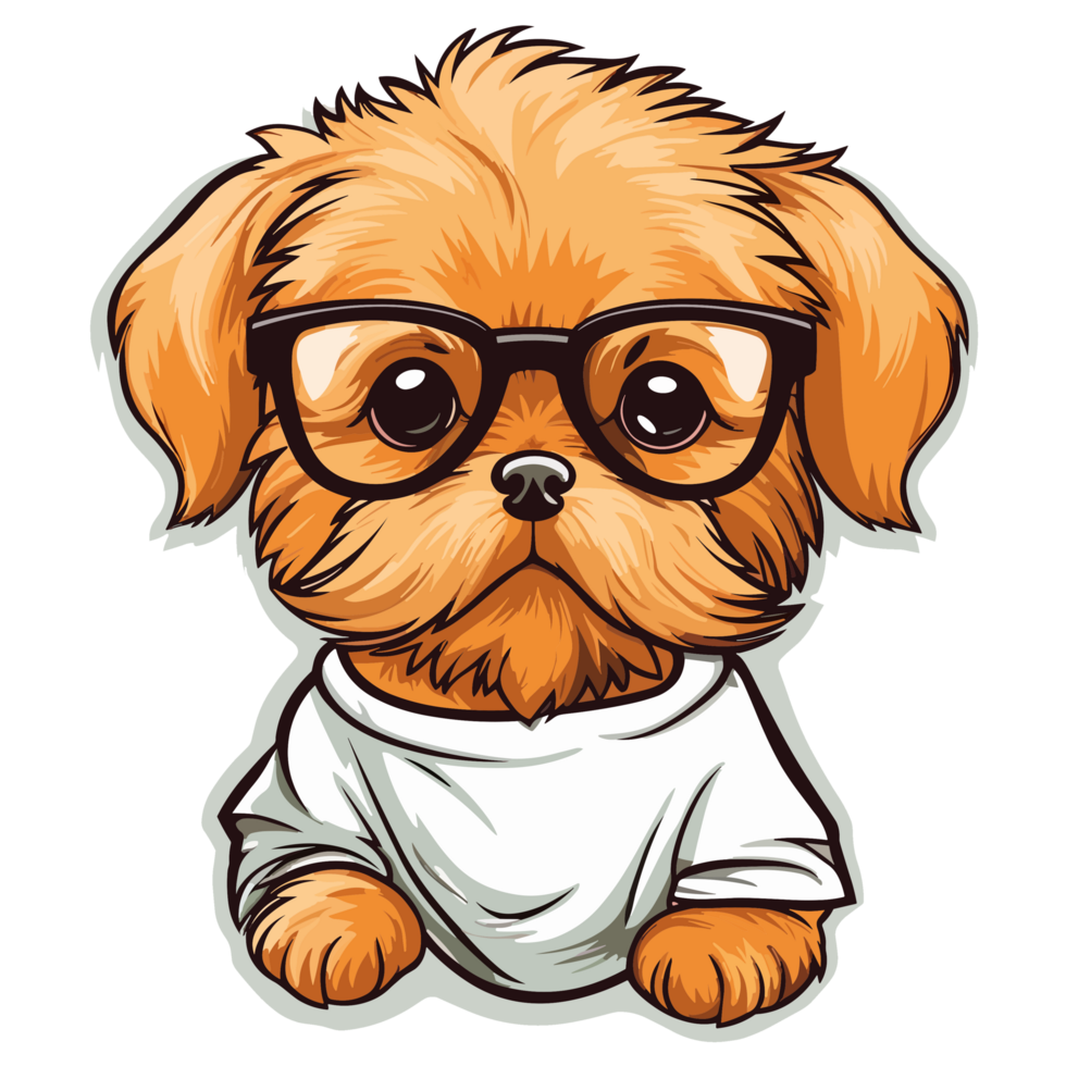 Cute Dog Wearing Glasses - png