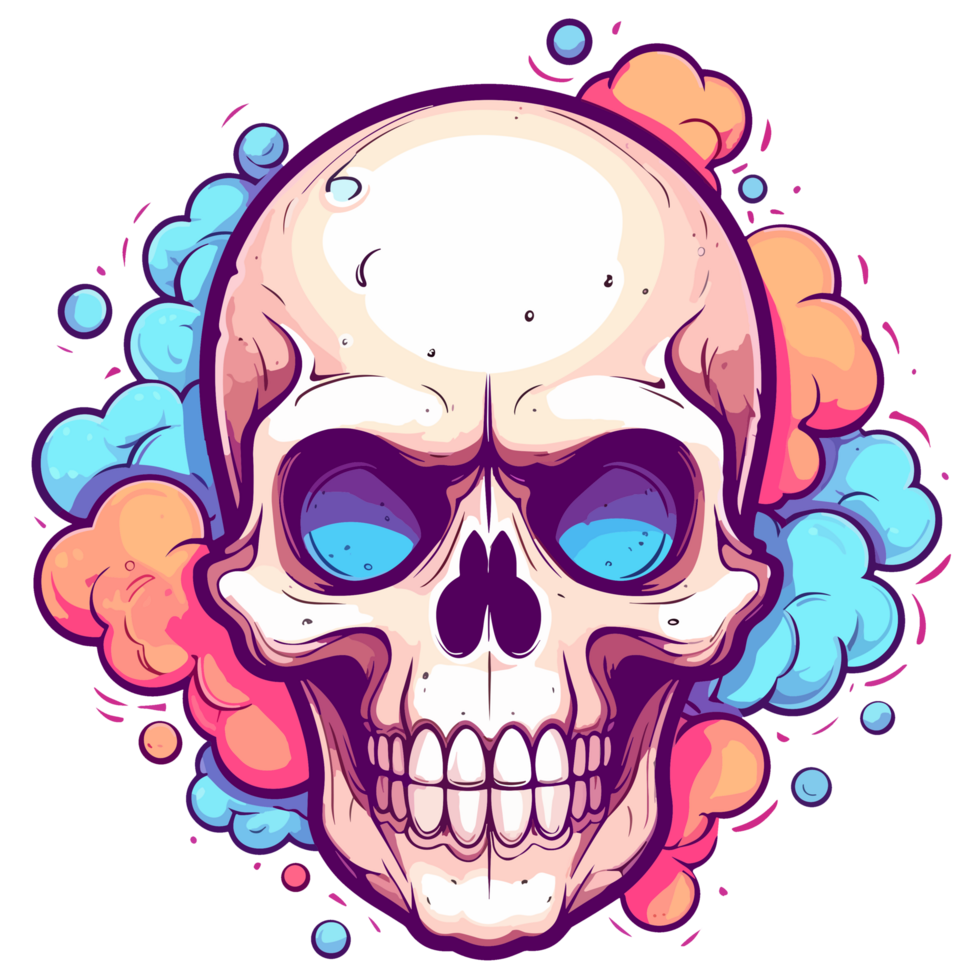 Kawaii Style Skull - png