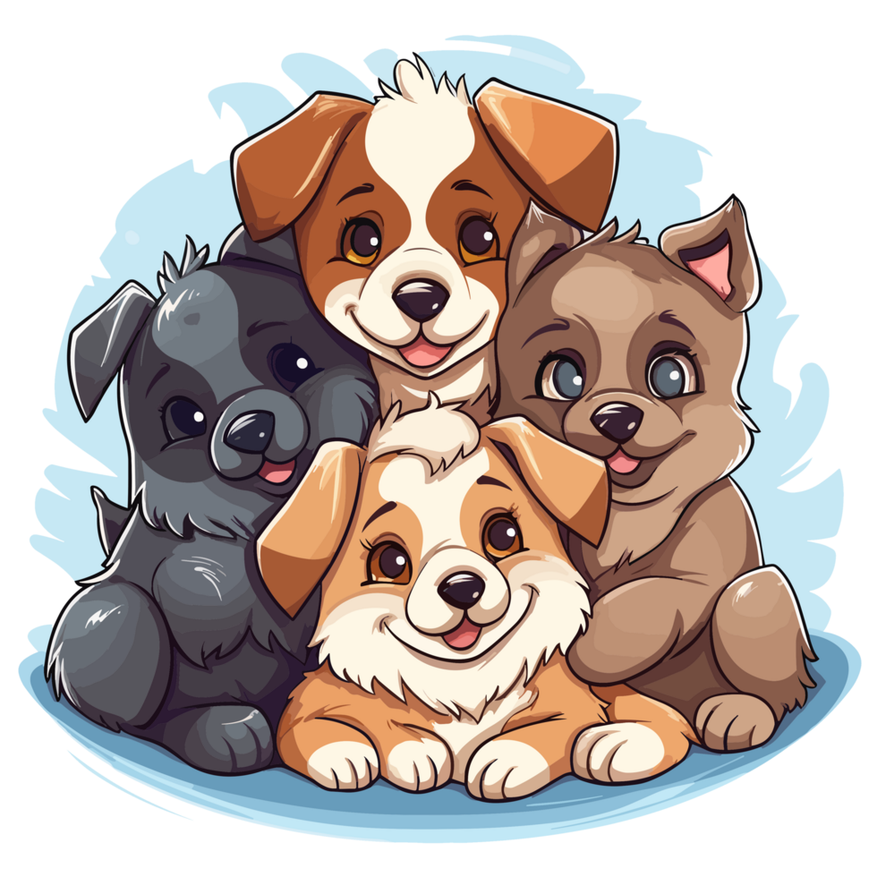 adorável cachorros abraço - ai gerado png