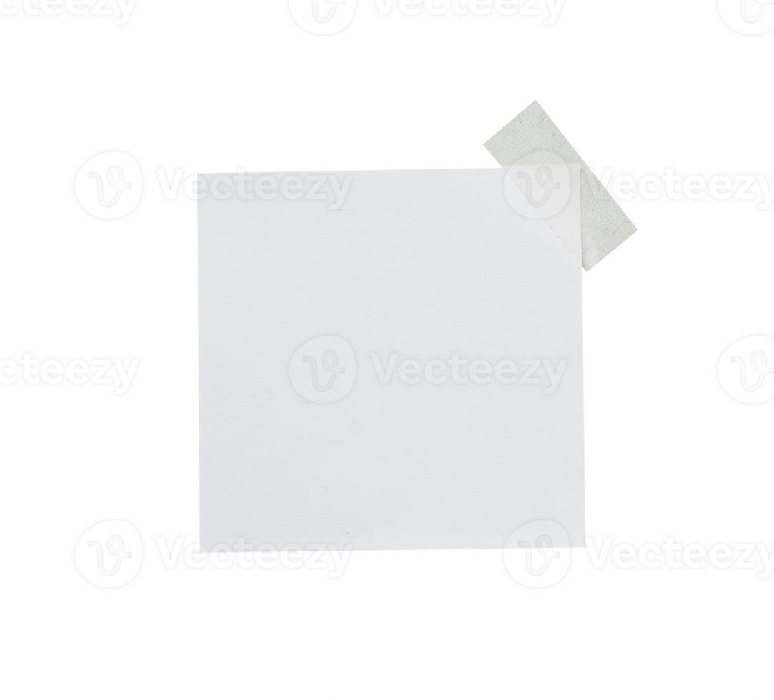 Square white note paper with transparent tape isolated 24477995 PNG