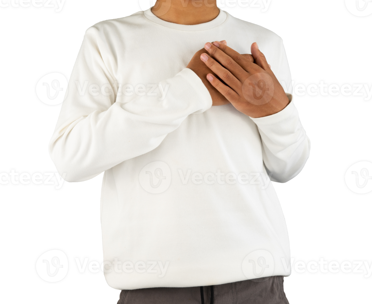 Man holding heart with two hand png